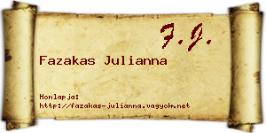 Fazakas Julianna névjegykártya