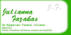 julianna fazakas business card